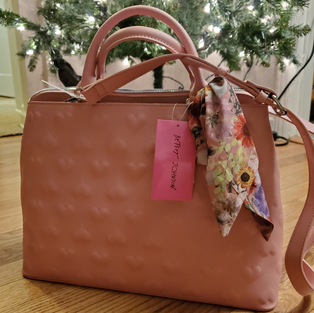 RARE* Betsey Johnson "Valentine's Day XO" Satchel Blush | NWT BM20535 | HTF